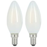Xavax Led-gloeidraad E14 470lm Verv. 40W Kaarslamp Mat Warm Wit 2 Stuks